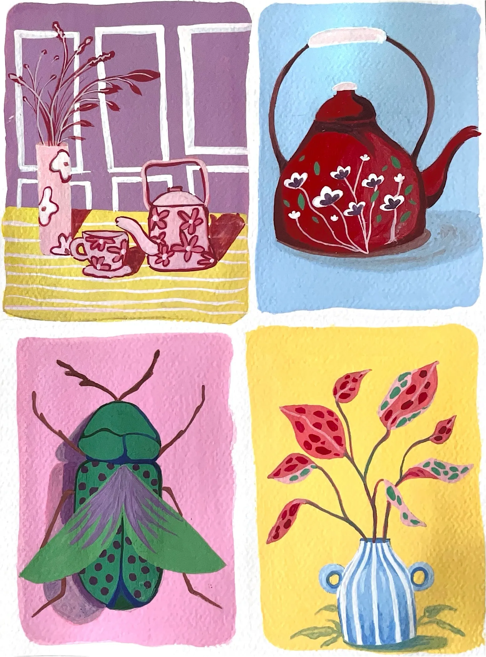 Complementary Colours Study - Illustration - Gouche on Paper