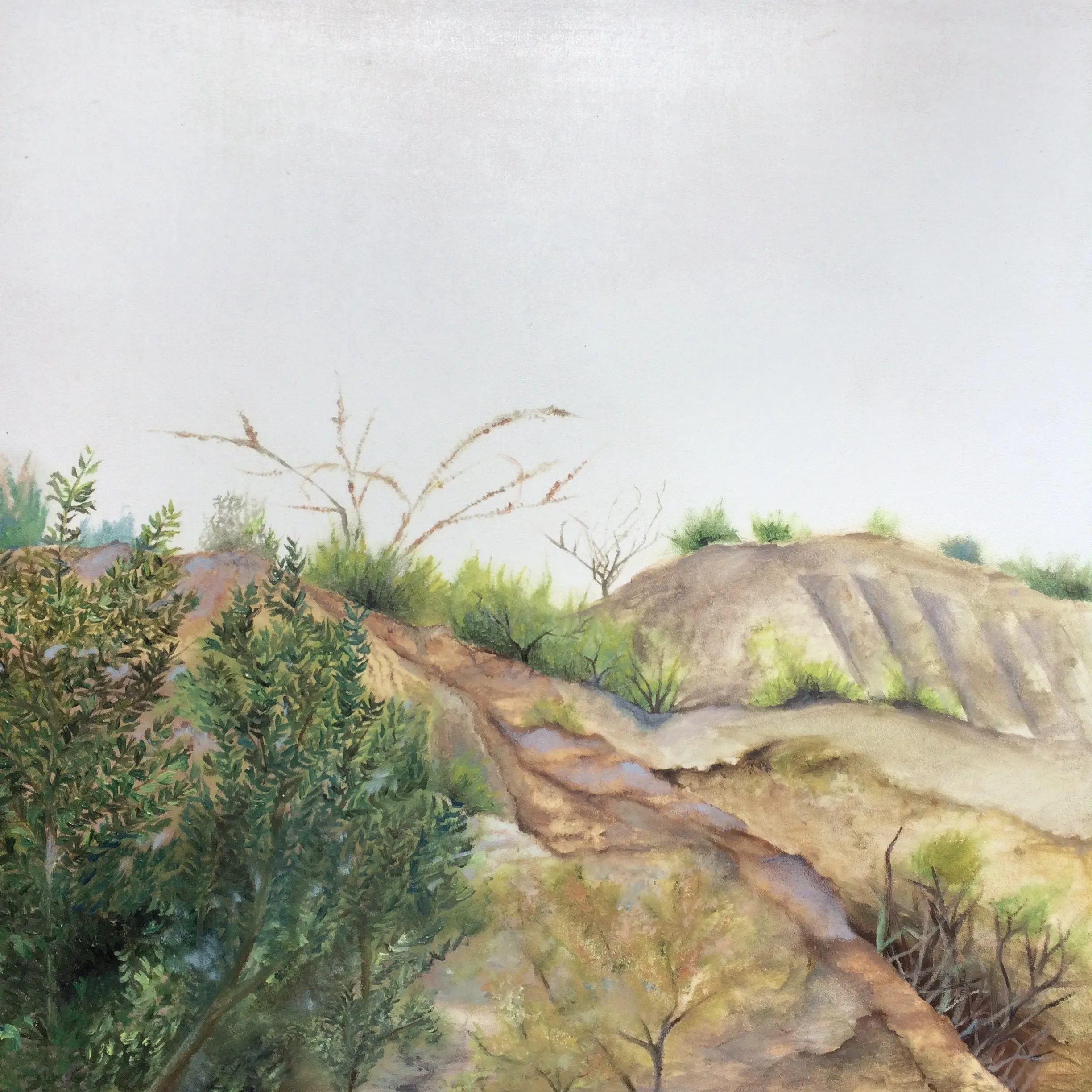 Mountain-themed painting with white background - Secondary