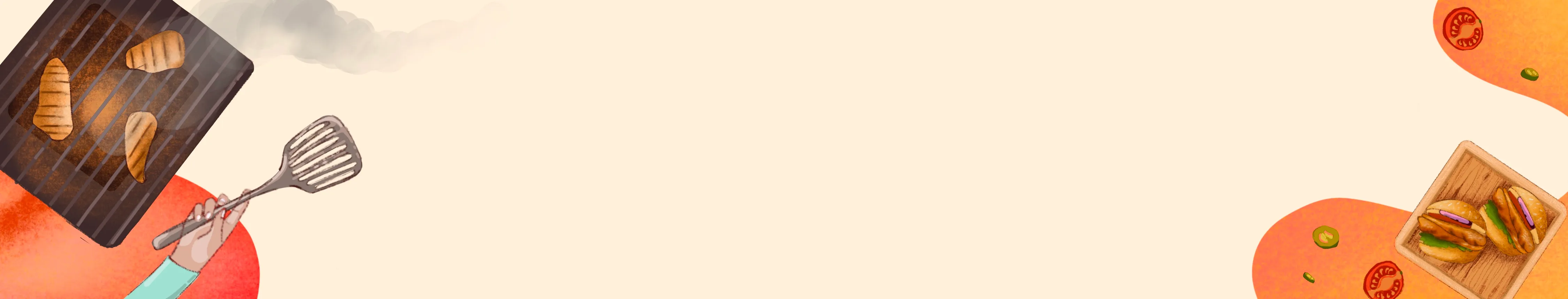 Grilled Chicken Burgers - Web Banners - Burger O’ Clock