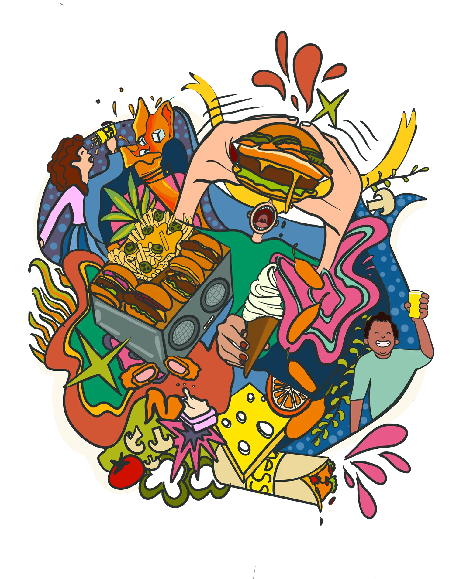 Mural 2 - Illustration Design - Burger O’Clock