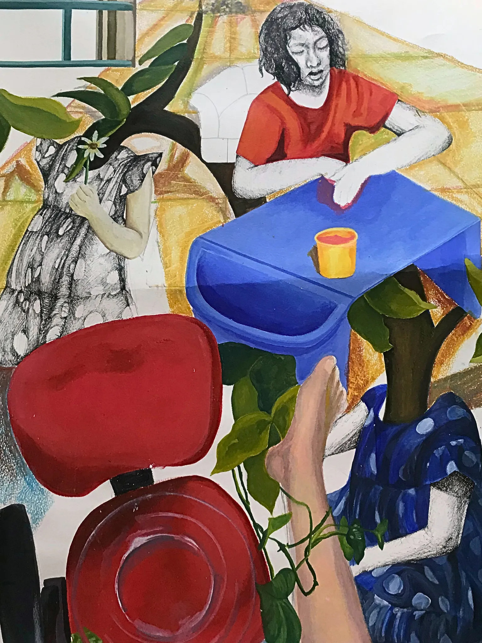 One section of the scroll in progress