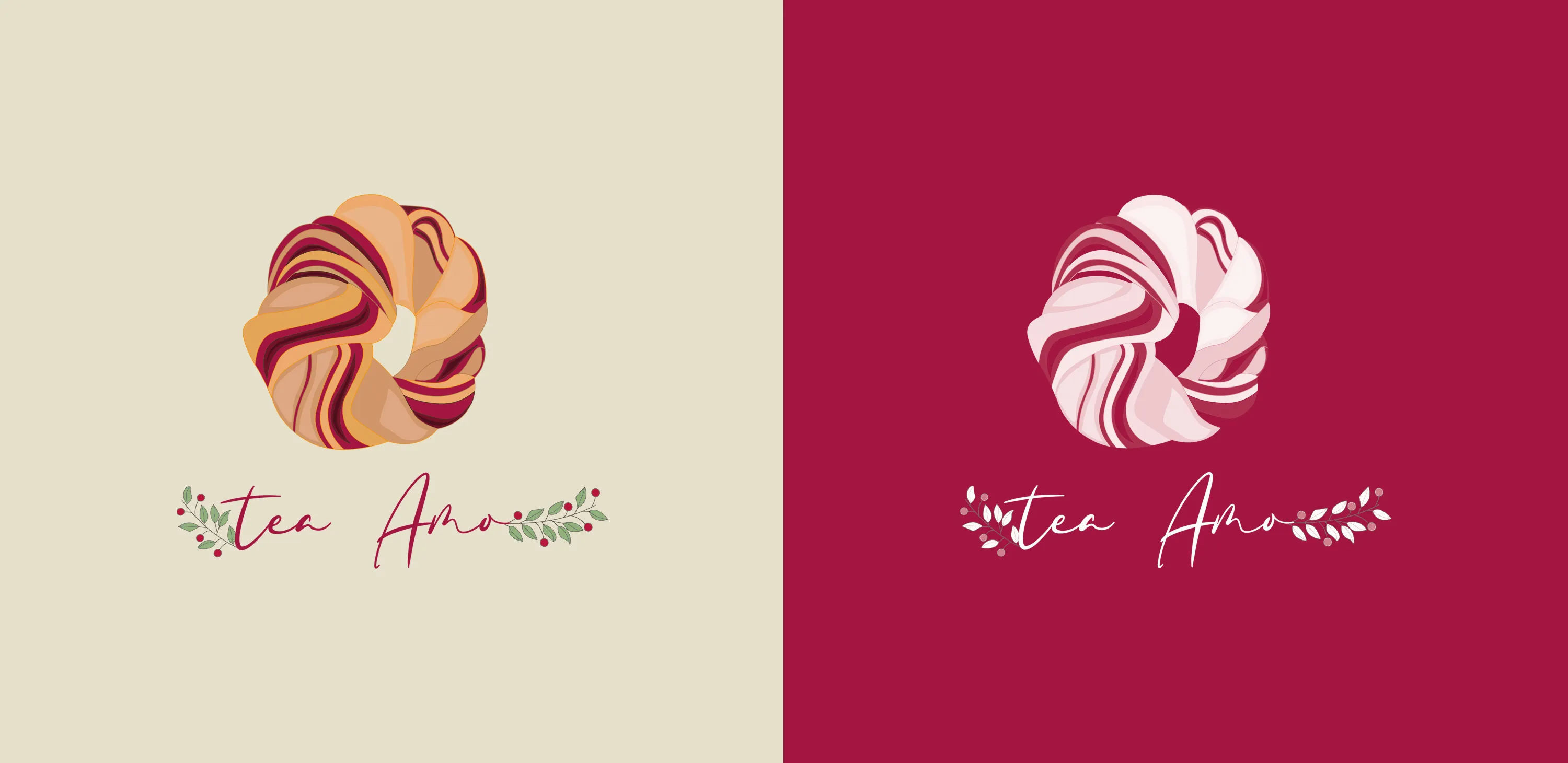 Tea Amo logos in multiple colors